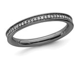 1/5 Carat (ctw) Diamond Band Ring in Black Plated Sterling Silver